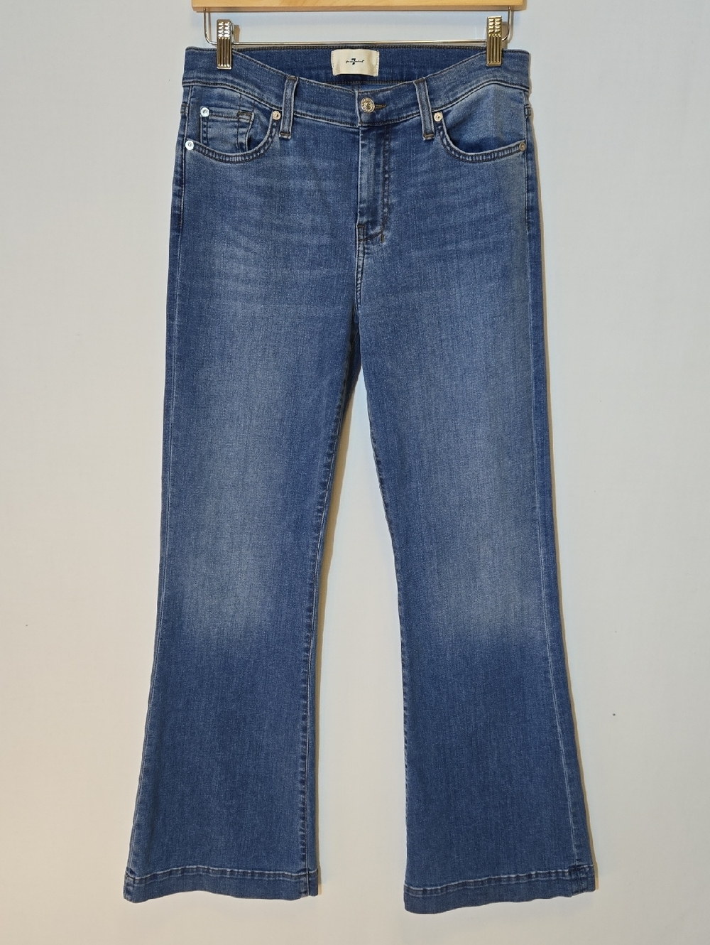 7 For All Mankind Tailorless Dojo Jeans Size 30 Sapphire Blue Wash - Picture 3 of 9
